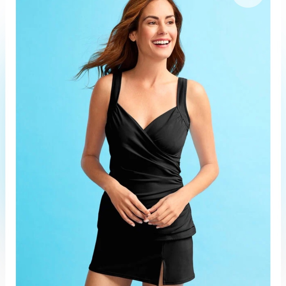 Talbots Miraclesuit Black Two Piece Swim Set UPF 50+